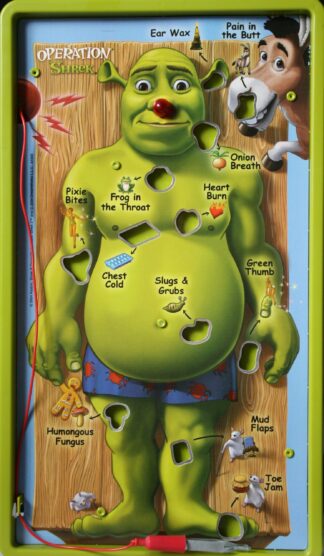 PARTS ONLY - Operation Shrek Board Game - (1) Gameboard with tweezers and Shrek Patient Only
