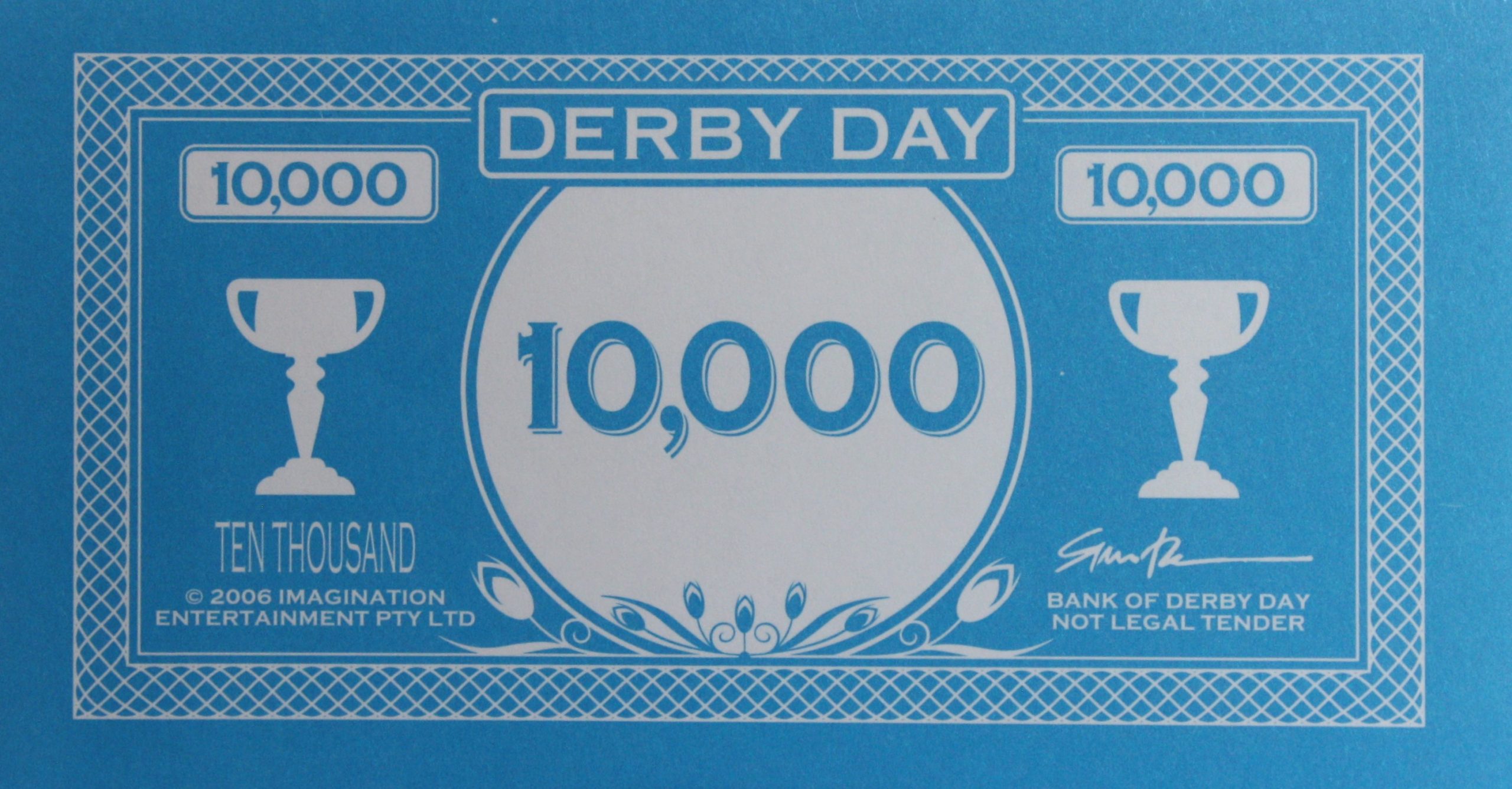 PARTS ONLY - Derby Day DVD Game - (1) Pack of 10 $10,000 Notes Only