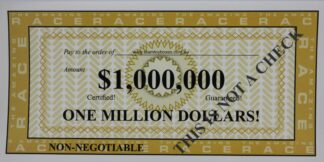 PARTS ONLY - The Amazing Race Board Game - (1) One Million Dollar Check Only