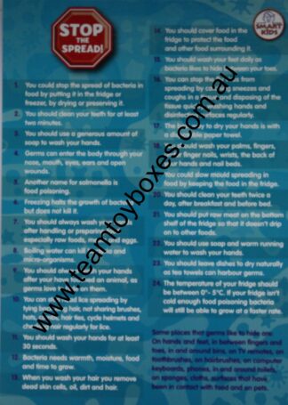 PARTS ONLY - Personal Safety Healthy Living and Well Being Board Game - (1) Stop The Spread Card Only