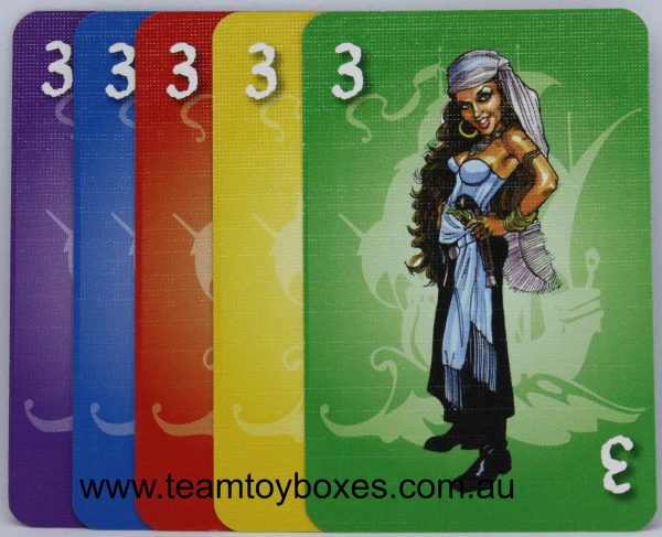 PARTS ONLY - Dead Man's Treasure Board Game - (1) Pack of 5 Number 3 Pirate Cards