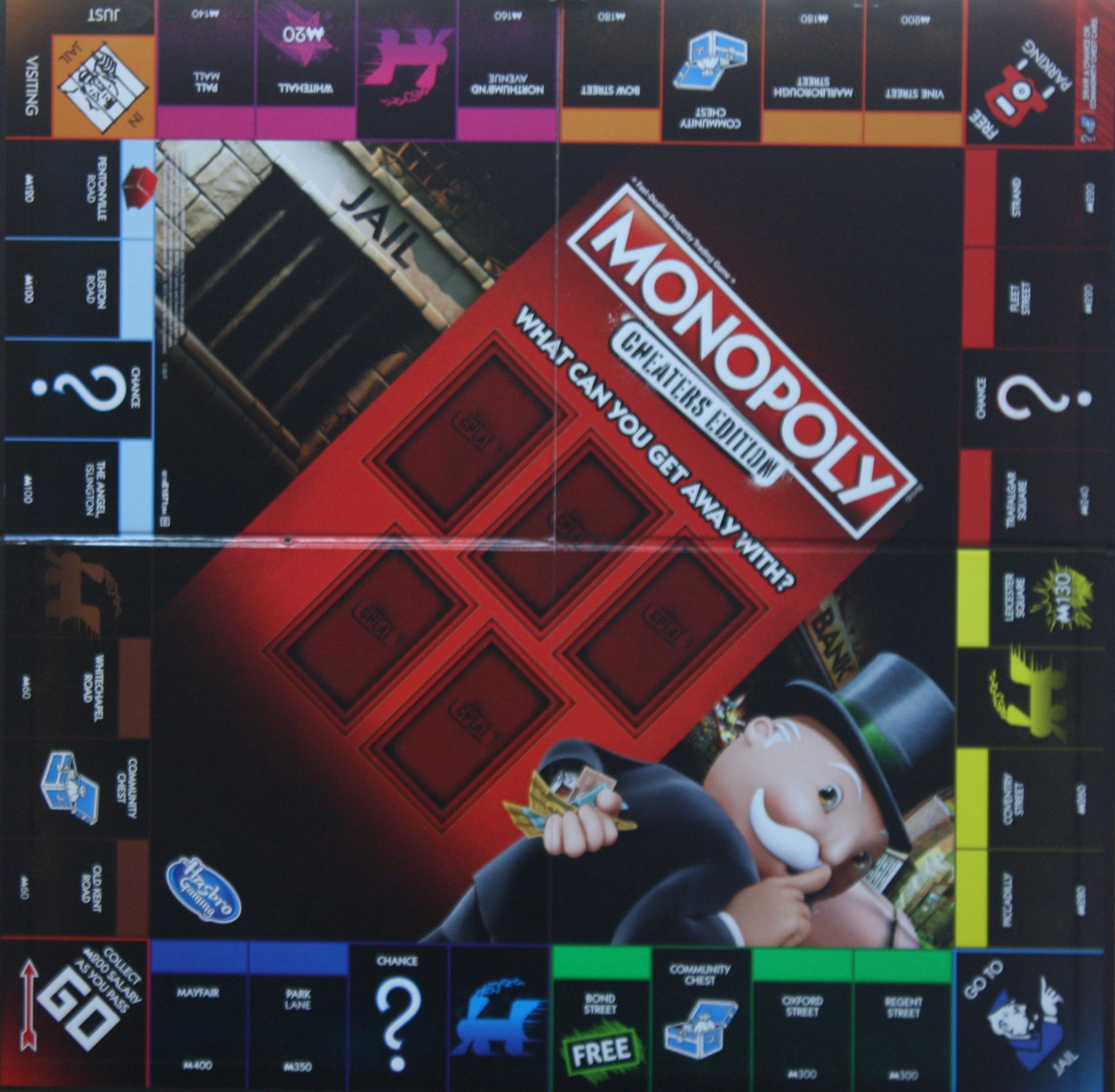 PARTS ONLY - Monopoly Board Game "Cheaters" Edition - (1) Game Board Only