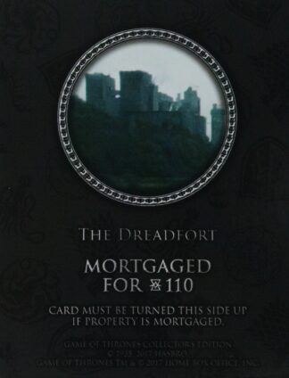 PARTS ONLY - Monopoly Board Game "Game of Thrones" Collector’s Edition - (1) The Dreadfort Title Deed Card Only