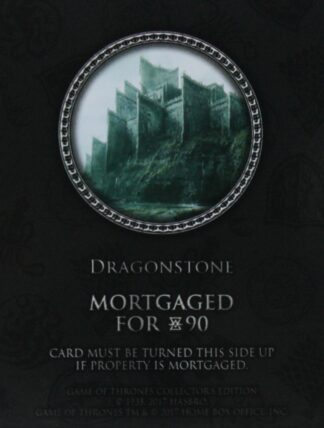 PARTS ONLY - Monopoly Board Game "Game of Thrones" Collector’s Edition - (1) Dragonstone Title Deed Card Only