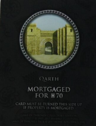 PARTS ONLY - Monopoly Board Game "Game of Thrones" Collector’s Edition - (1) Qarth Title Deed Card Only