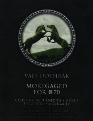 PARTS ONLY - Monopoly Board Game "Game of Thrones" Collector’s Edition - (1) Vaes Dothrak Title Deed Card Only