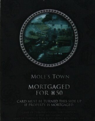PARTS ONLY - Monopoly Board Game "Game of Thrones" Collector’s Edition - (1) Mole's Town Title Deed Card Only