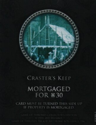 PARTS ONLY - Monopoly Board Game "Game of Thrones" Collector’s Edition - (1) Craster's Keep Title Deed Card Only