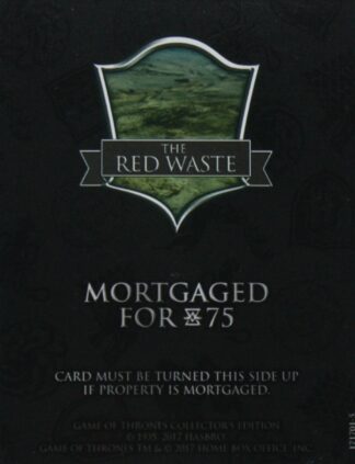 PARTS ONLY - Monopoly Board Game "Game of Thrones" Collector’s Edition - (1) The Red Waste Title Deed Card Only