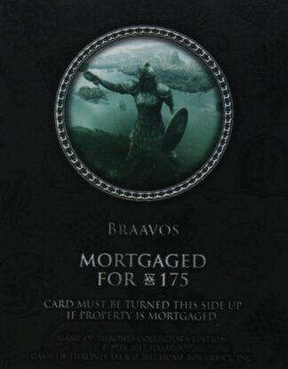 PARTS ONLY - Monopoly Board Game "Game of Thrones" Collector’s Edition - (1) Braavos Title Deed Card Only