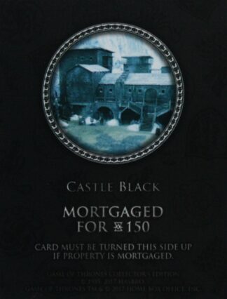 PARTS ONLY - Monopoly Board Game "Game of Thrones" Collector’s Edition - (1) Castle Black Title Deed Card Only