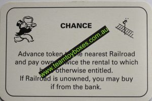 PARTS ONLY - Monopoly Board Game 1996 Edition - Number 1 Chance Card Only