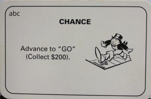 PARTS ONLY - Monopoly Board Game 1996 Edition - Number 7 Chance Card Only