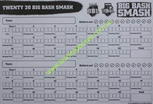 PARTS ONLY - Big Bash Smash Board Game - (1) Twenty 20 Big Bash Smash Score Pad Sheet Only