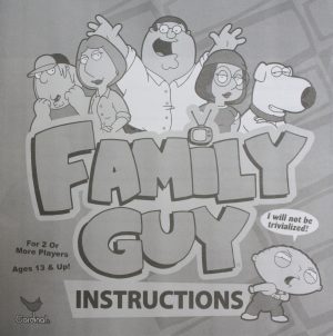PARTS ONLY - Family Guy Trivia Board Game Tin Edition - Instructions Only