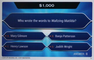 PARTS ONLY - Who Wants To Be A Millionaire Hot Seat Board Game - (1) Pack of 20 $1,000 Question Cards Only