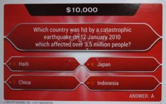 PARTS ONLY - Who Wants To Be A Millionaire Hot Seat Board Game - (1) Pack of 20 $10,000 Question Cards Only