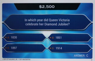 PARTS ONLY - Who Wants To Be A Millionaire Hot Seat Board Game - (1) Pack of 20 $2,500 Question Cards Only