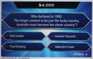 PARTS ONLY - Who Wants To Be A Millionaire Hot Seat Board Game - (1) Pack of 20 $4,000 Question Cards Only