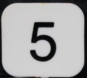 PARTS ONLY - Nightmare Board Game - (1) Number 5 Numbered Disc Only
