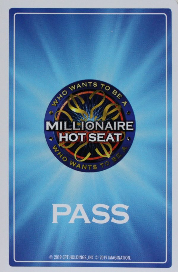 PARTS ONLY - Who Wants To Be A Millionaire Hot Seat Board Game - (1) Blue Pass Card Only