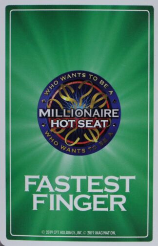 PARTS ONLY - Who Wants To Be A Millionaire Hot Seat Board Game - (1) Green Fastest Finger Letter A Card Only
