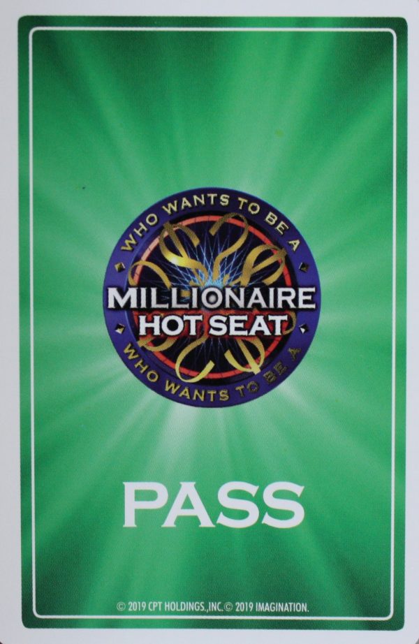 PARTS ONLY - Who Wants To Be A Millionaire Hot Seat Board Game - (1) Green Pass Card Only