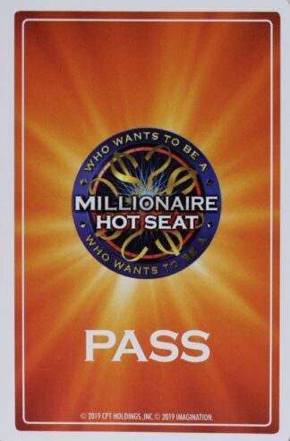 PARTS ONLY - Who Wants To Be A Millionaire Hot Seat Board Game - (1) Orange Pass Card Only