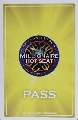PARTS ONLY - Who Wants To Be A Millionaire Hot Seat Board Game - (1) Yellow Pass Card Only