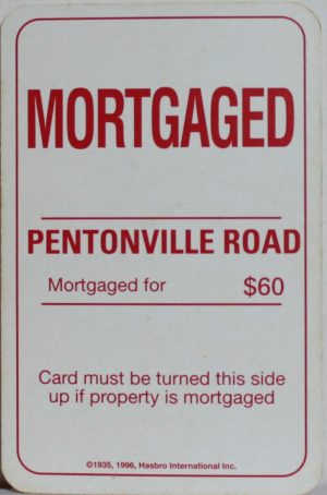 PARTS ONLY - Monopoly Board Game 1996 Edition - (1) Pentonville Road Card Only