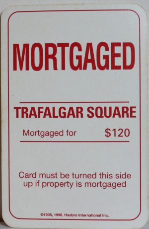 PARTS ONLY - Monopoly Board Game 1996 Edition - (1) Trafalgar Square Card Only