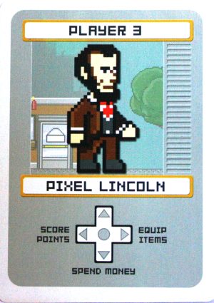 PARTS ONLY - Pixel Lincoln Deck Building Game - (1) Player 3 Yellow Pixel Lincoln Card Only