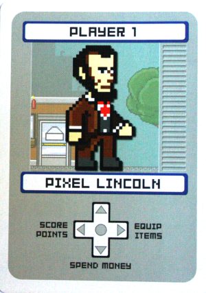 PARTS ONLY - Pixel Lincoln Deck Building Game - (1) Player 1 Blue Pixel Lincoln Card Only