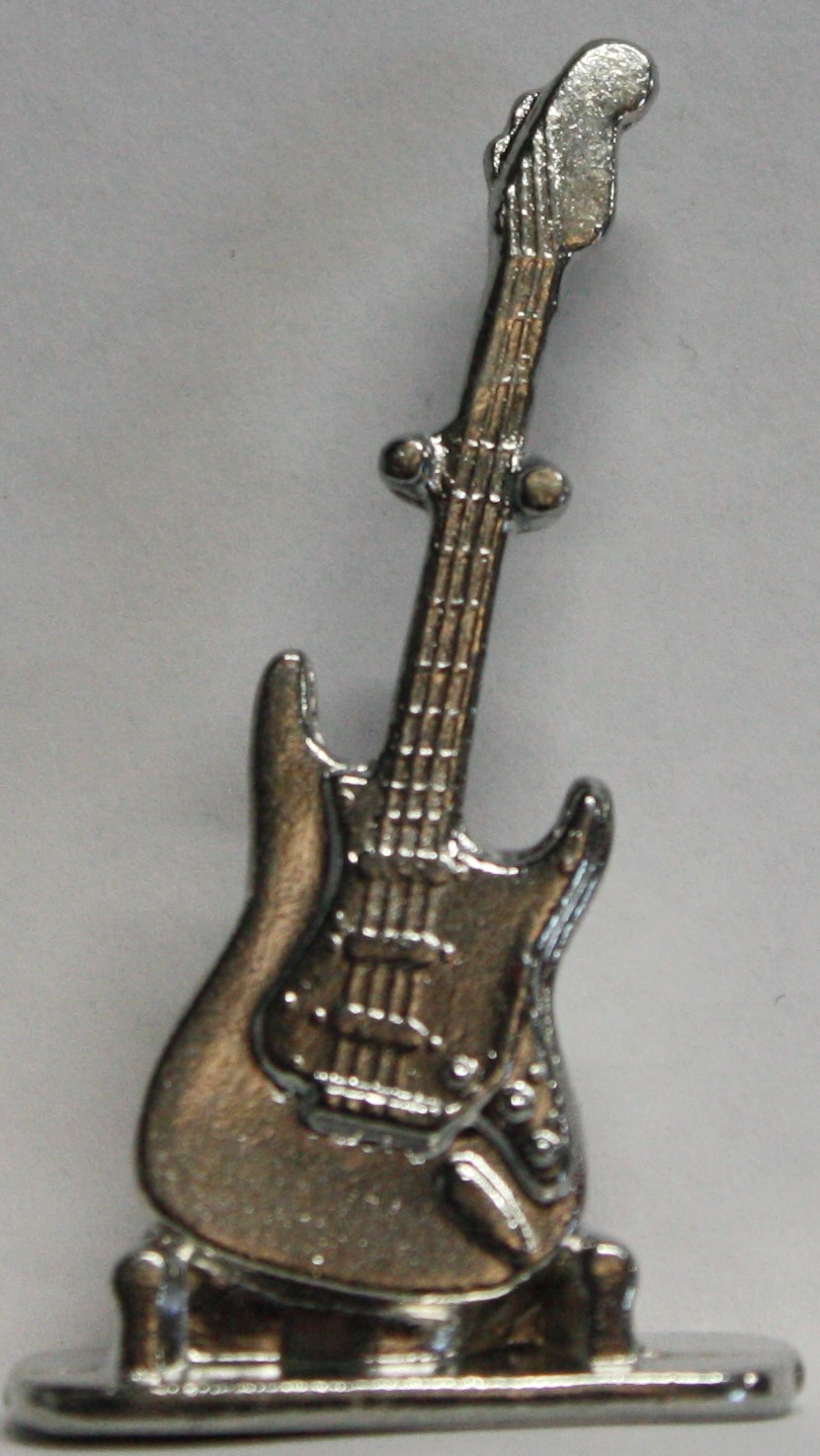 PARTS ONLY - Scene It Music Board Game - (1) Metal Electric Guitar Playing Piece Only