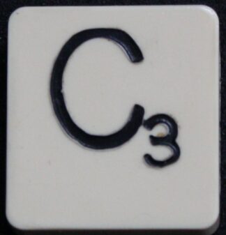 PARTS ONLY - Scrabble Board Game 1955 J.W. Spear - Production and Marketing Company Edition - (1) Plastic Letter C Only