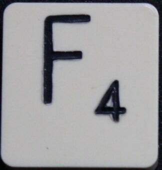 PARTS ONLY - Scrabble Board Game 1955 J.W. Spear - Production and Marketing Company Edition - (1) Plastic Letter F Only