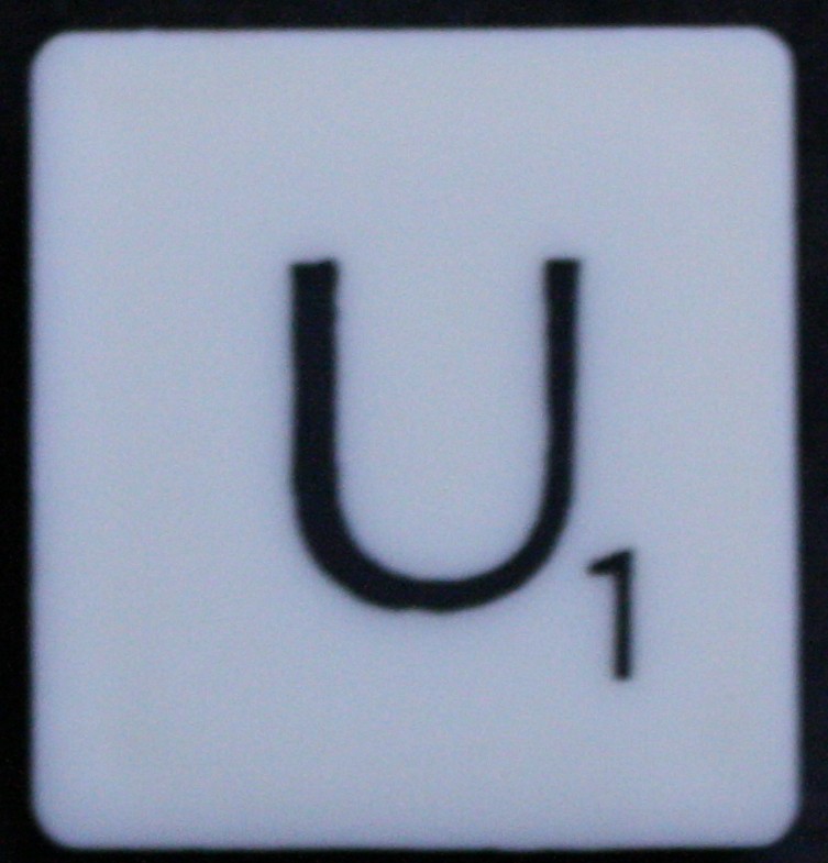 PARTS ONLY - Scrabble 1988 Spears Original Board Game - (1) Letter U Tile Only