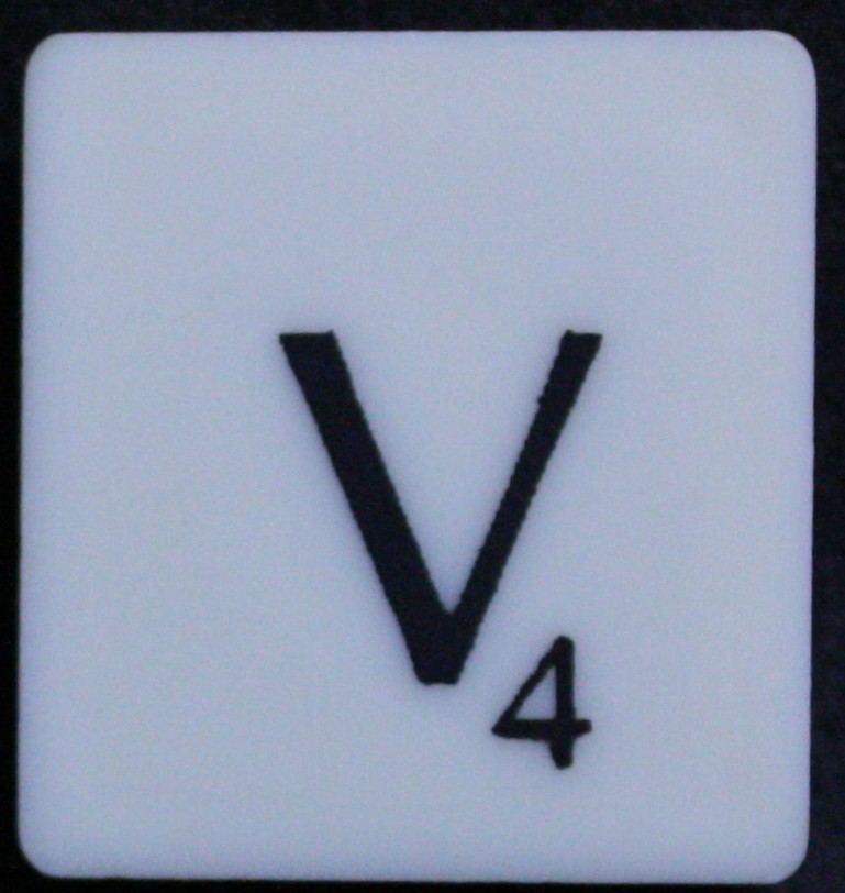 PARTS ONLY - Scrabble 1988 Spears Original Board Game - (1) Letter V Tile Only