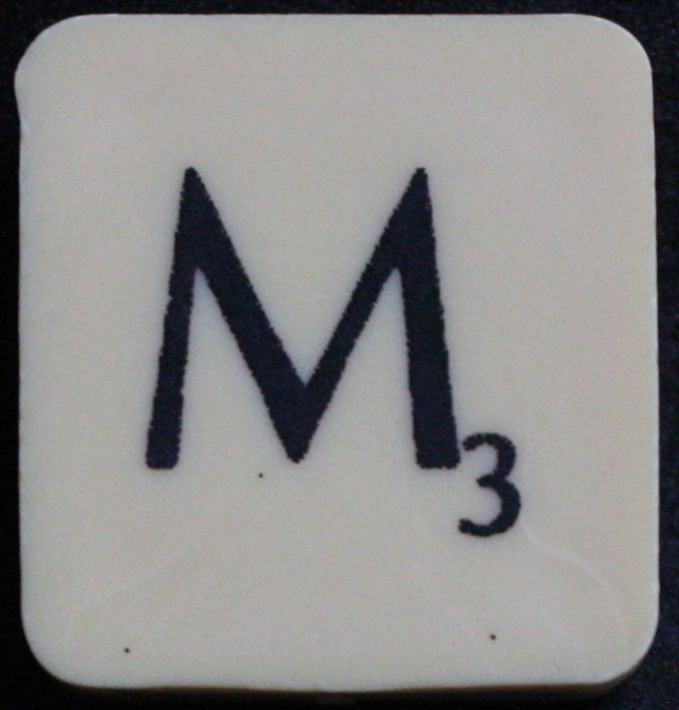 PARTS ONLY - Scrabble 1988 Spears Original Board Game - (1) Letter M Tile Only