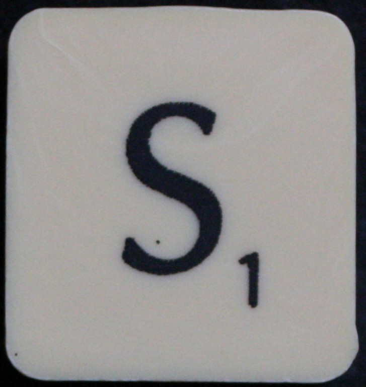 PARTS ONLY - Scrabble 1988 Spears Original Board Game - (1) Letter S Tile Only