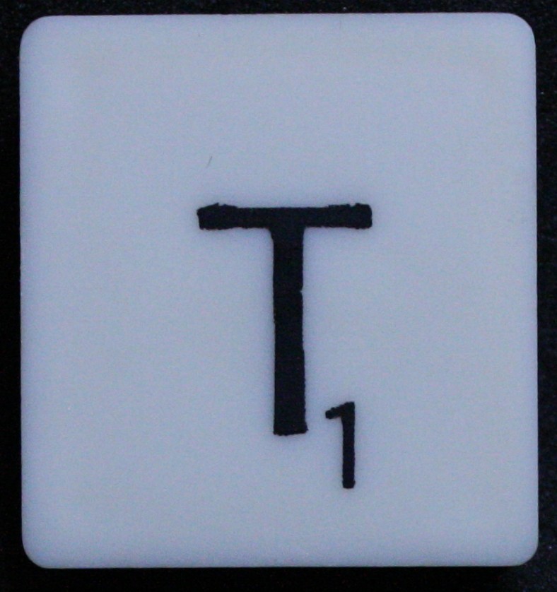 PARTS ONLY - Scrabble 1988 Spears Original Board Game - (1) Letter T Tile Only
