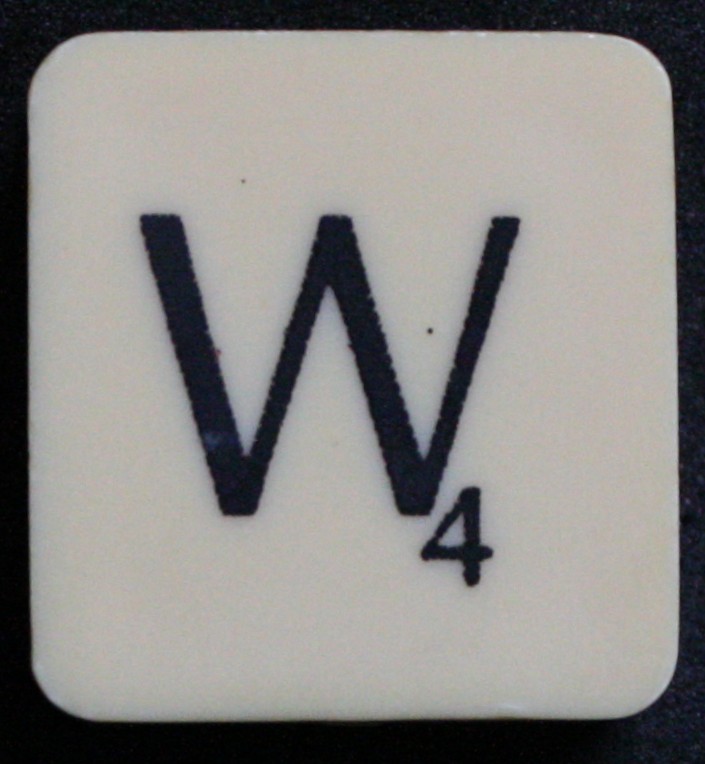 PARTS ONLY - Scrabble 1988 Spears Original Board Game - (1) Letter W Tile Only