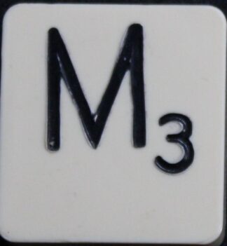 PARTS ONLY - Scrabble Board Game 1955 J.W. Spear - Production and Marketing Company Edition - (1) Plastic Letter M Only