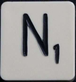 PARTS ONLY - Scrabble Board Game 1955 J.W. Spear - Production and Marketing Company Edition - (1) Plastic Letter N Only