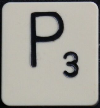 PARTS ONLY - Scrabble Board Game 1955 J.W. Spear - Production and Marketing Company Edition - (1) Plastic Letter P Only