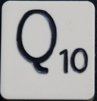 PARTS ONLY - Scrabble Board Game 1955 J.W. Spear - Production and Marketing Company Edition - (1) Plastic Letter Q Only