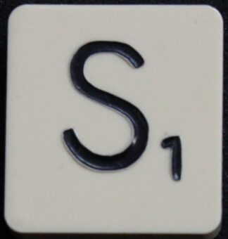 PARTS ONLY - Scrabble Board Game 1955 J.W. Spear - Production and Marketing Company Edition - (1) Plastic Letter S Only