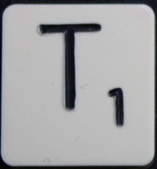 PARTS ONLY - Scrabble Board Game 1955 J.W. Spear - Production and Marketing Company Edition - (1) Plastic Letter T Only