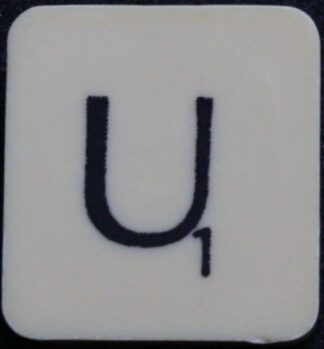 PARTS ONLY - Scrabble Board Game 1955 J.W. Spear - Production and Marketing Company Edition - (1) Plastic Letter U Only