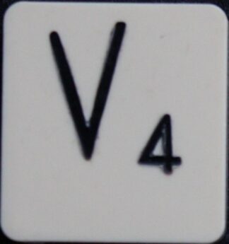 PARTS ONLY - Scrabble Board Game 1955 J.W. Spear - Production and Marketing Company Edition - (1) Plastic Letter V Only